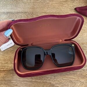 Gucci Black Square Oversized Sunglasses with Gold Accent